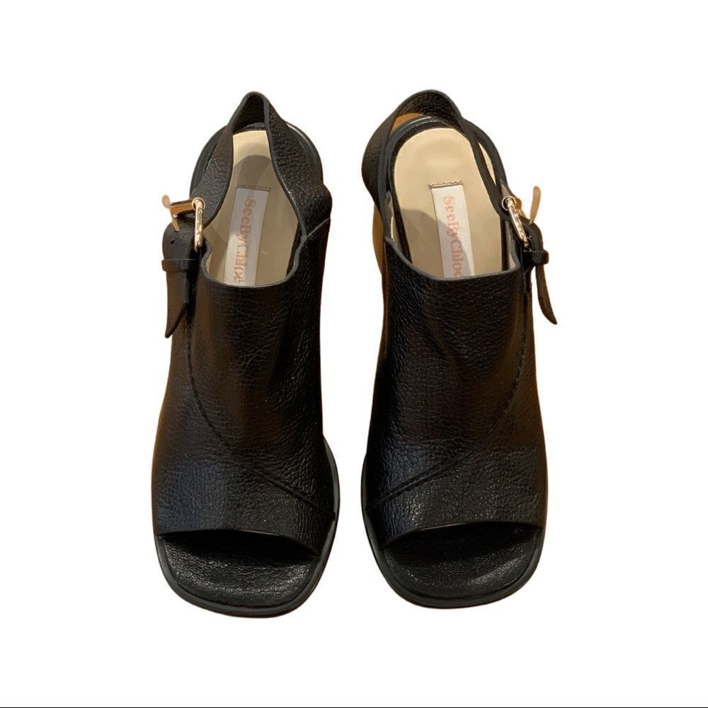 See by Chloe Leather Open Toe Slingback Sandals